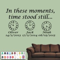 Family Wall Art Sticker Personalised In These Moments Time Stood Still & Clocks   201374275191